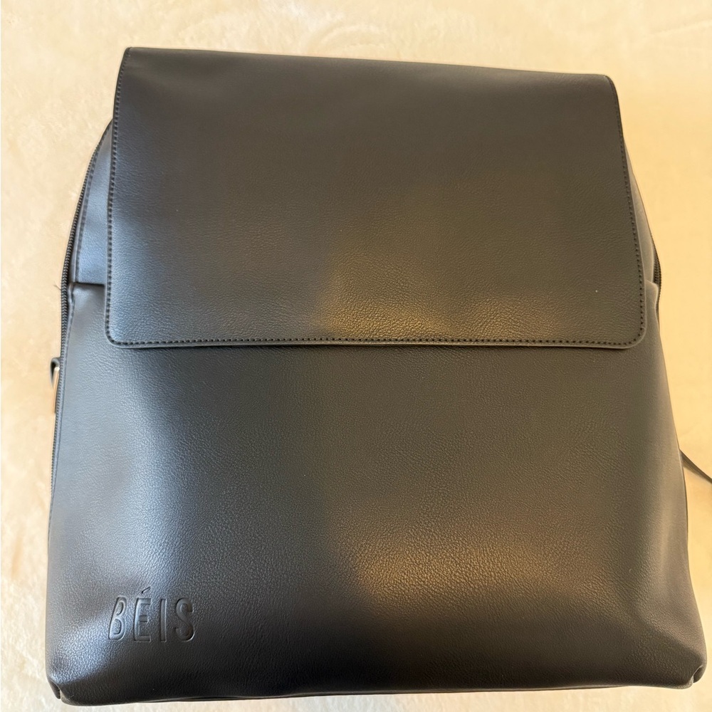 Beis Black Leather Backpack Wicked Edition